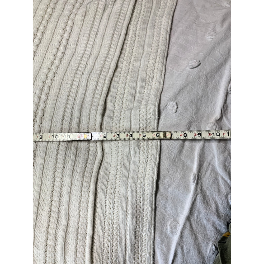 Cabi White Cable Knit Sweater Poncho Cape O/S Outdoor Holiday - Picture 8 of 8